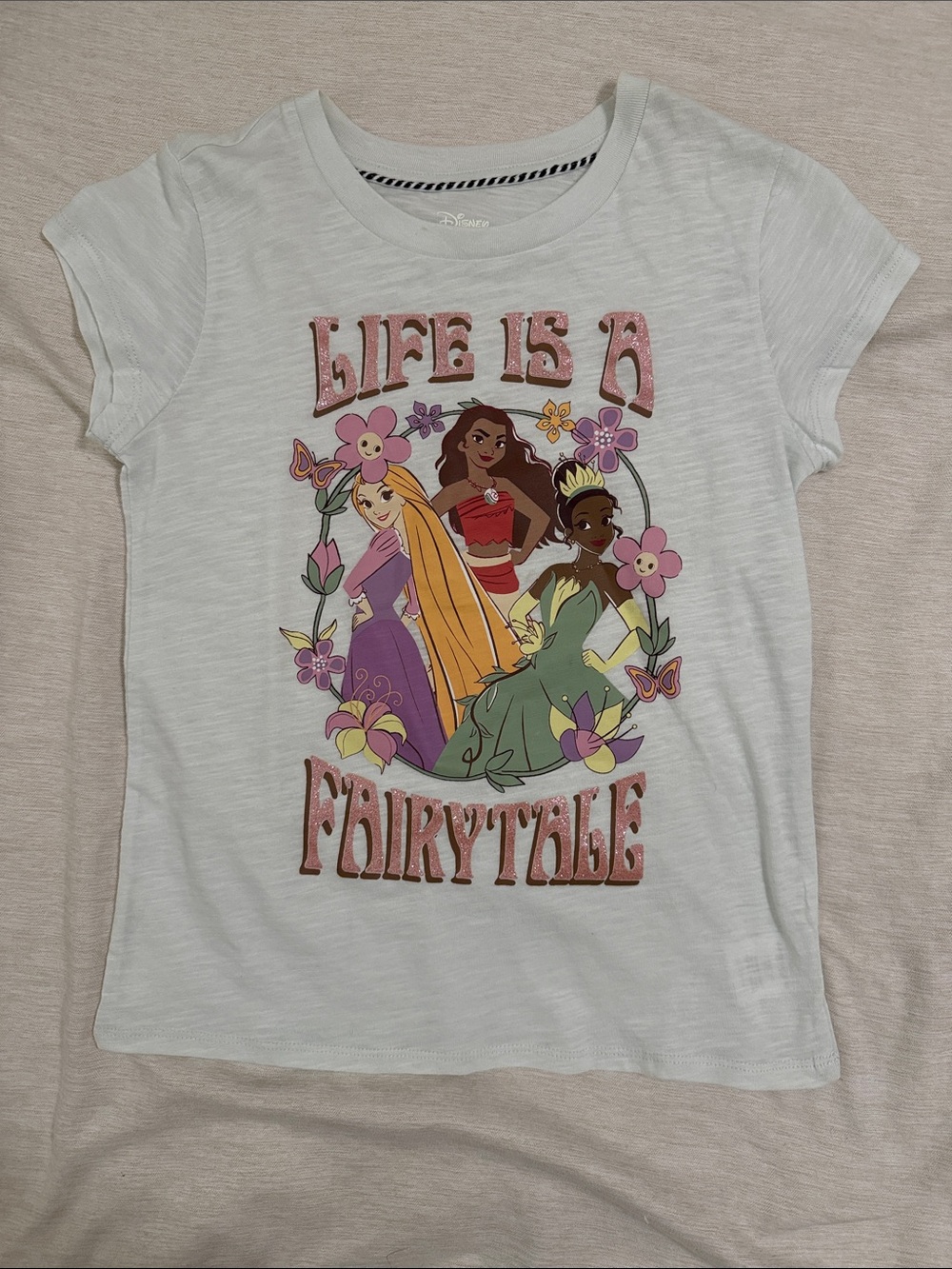 Disney Princess Mint Green Tee with Pink Accents
